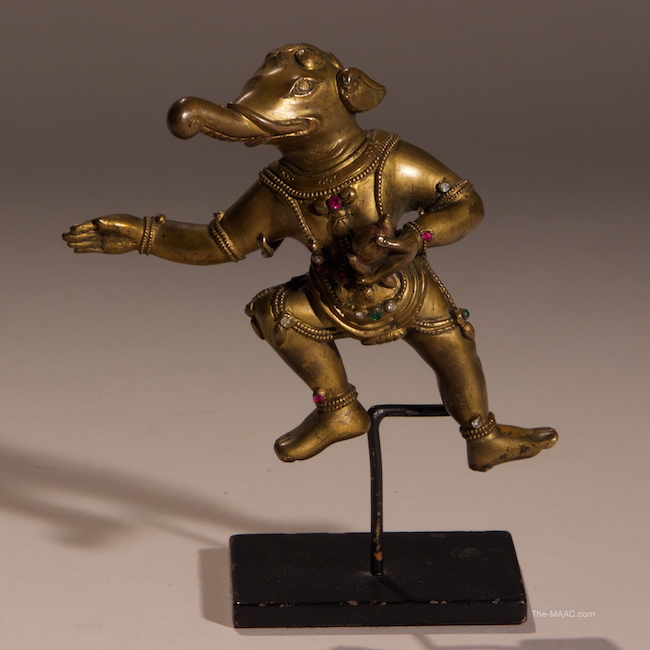 Antique Bronze Baby Ganesh Figure. Bronze, Nepal, circa 18th century.