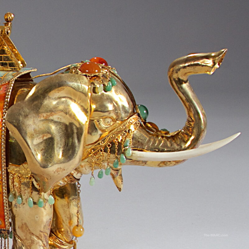 Charming Sterling Silver Gilt Elephant Manhattan Art and Antiques Center
