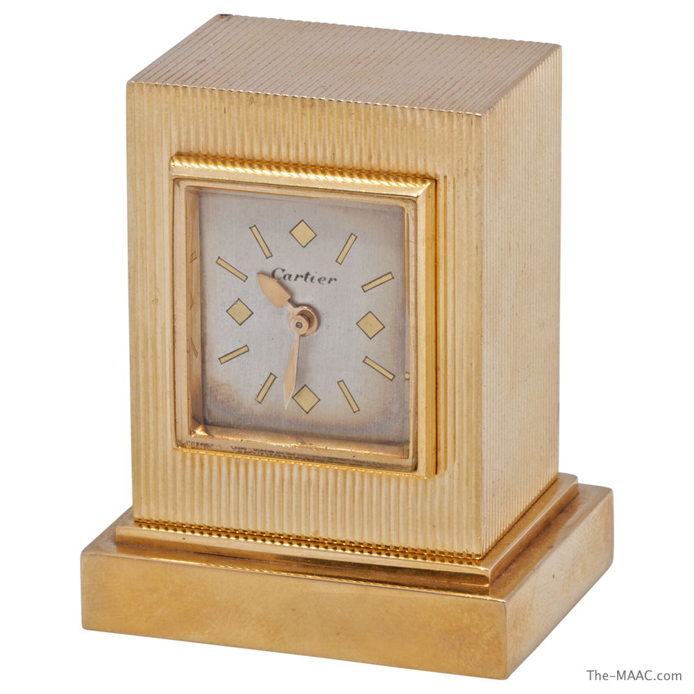 CARTIER | GILT BRASS DESK CLOCK