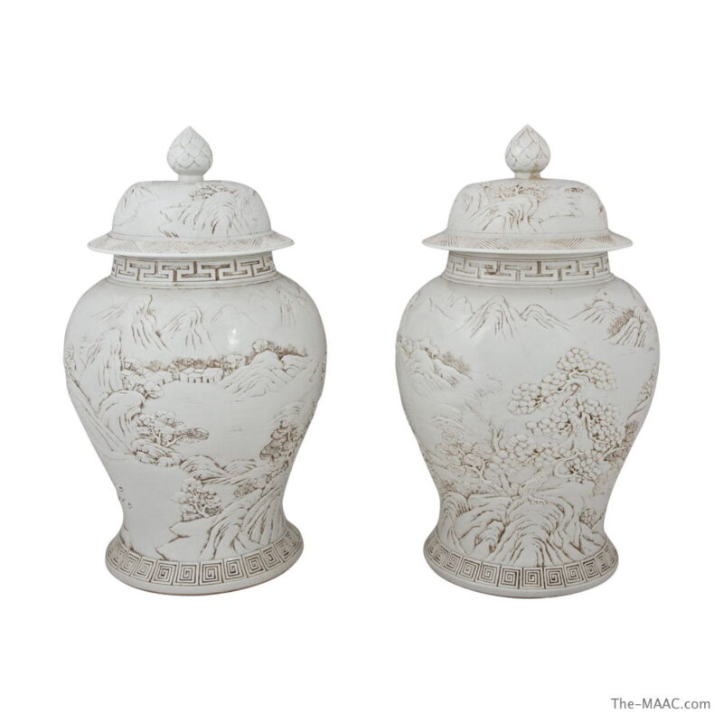 Pair of Baluster Vases and Covers