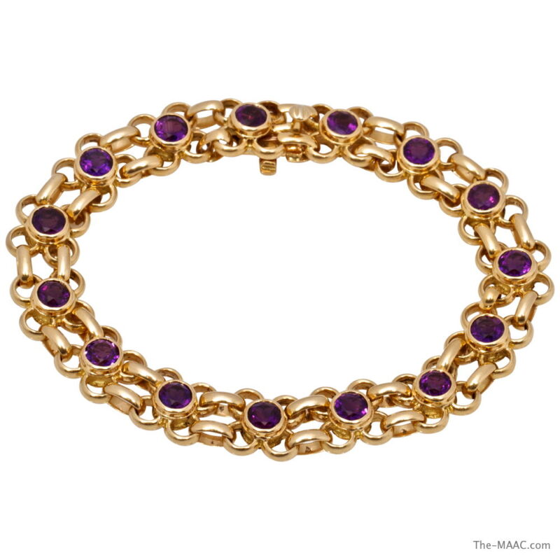 Rene Boivin Gold and Amethyst Bracelet