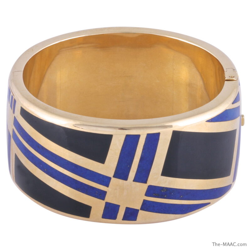 Tiffany & Co. Lapis and Black Jade Bangle Bracelet