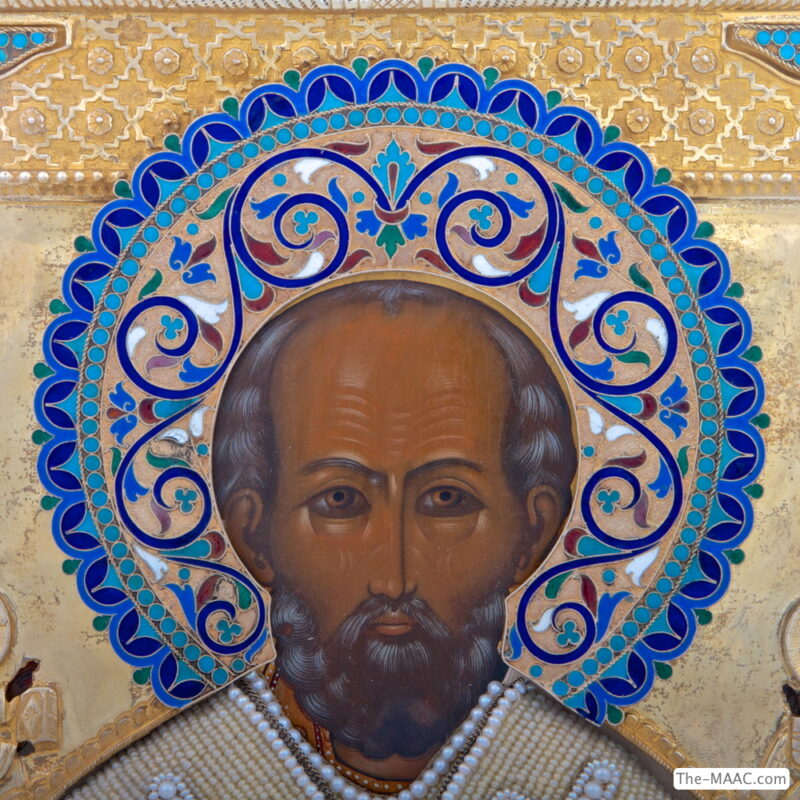 A Gilt Silver Icon of Saint Nicolas - Image 2