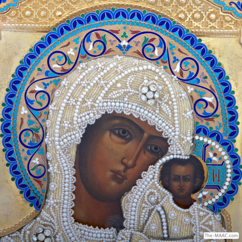 Silver Gilt Icon of the Kazanskaya Mother of God - Image 2