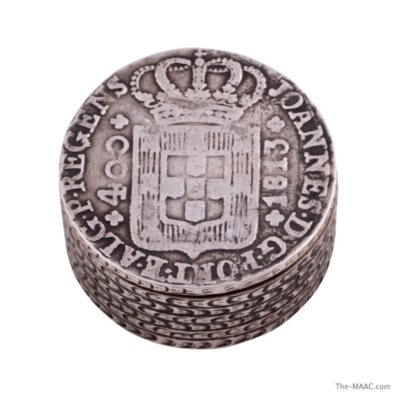 Antique Silver Box and Coin