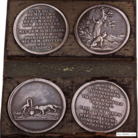 Rare Set of 4 Silver Medallions