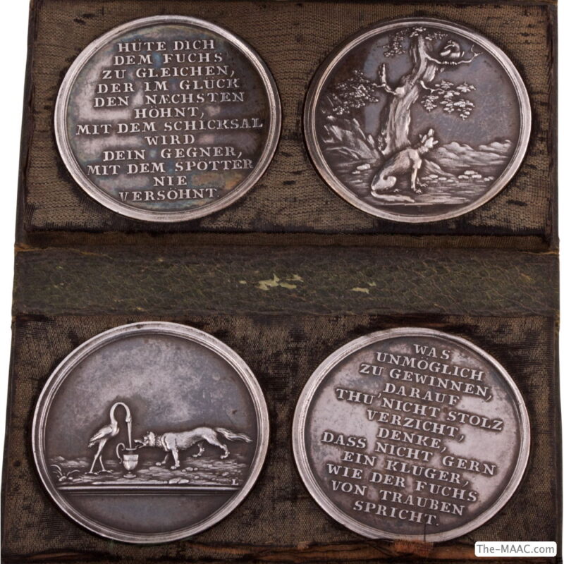 Rare Set of 4 Silver Medallions