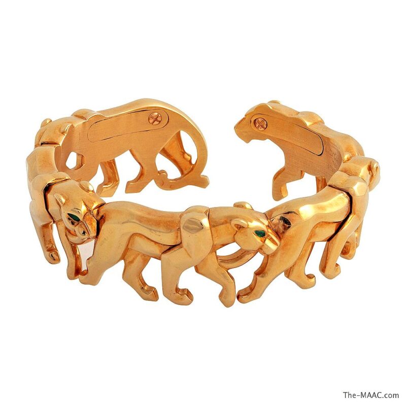Cartier Gold and Emerald Panther Bracelet