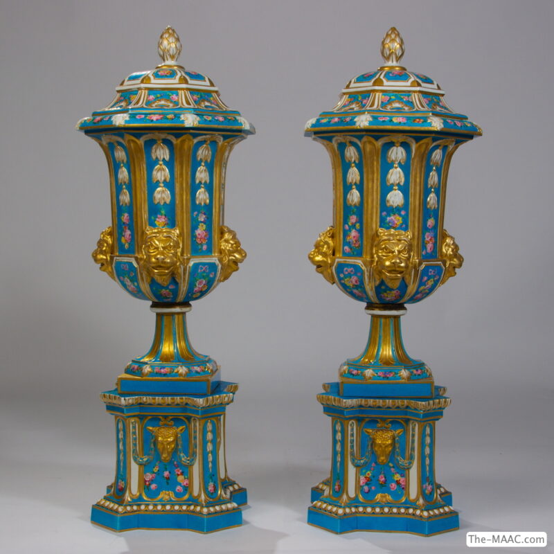 Rare Pair of Sevres Style Vases