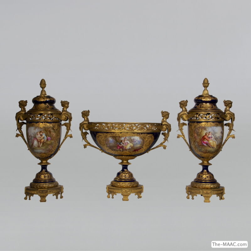 Three Piece Sevres Style Garniture Set