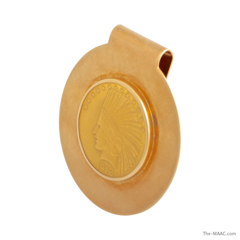 Tiffany 14K and 22K Gold Indian Head Coin Money Clip - Image 2