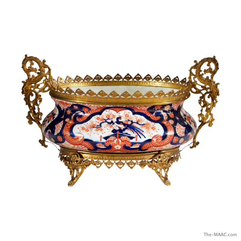Imari Oval Bowl Mounted with Bronze