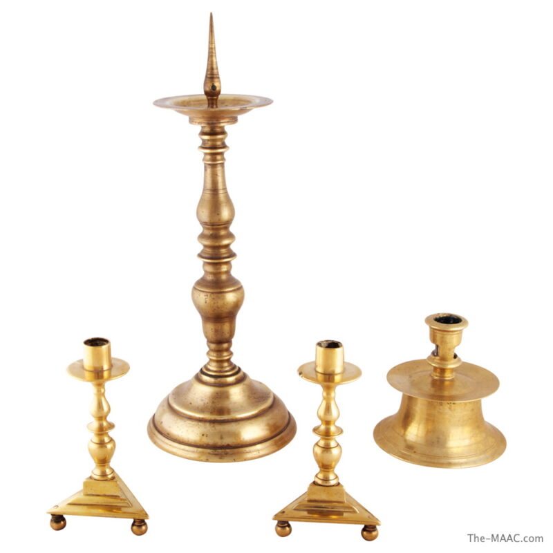 Bronze and Brass Pricket and Candlesticks