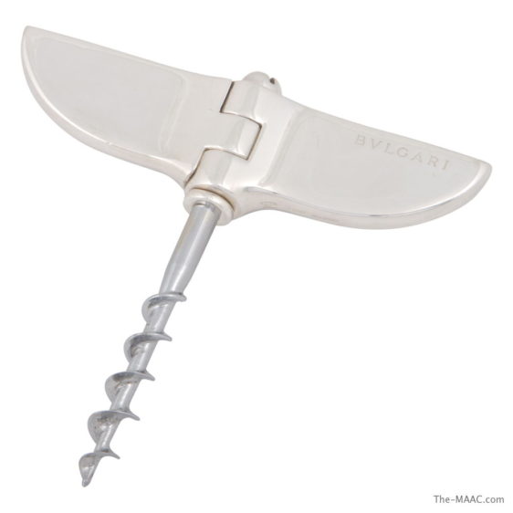 Bulgari Sterling Silver Bar Knife and Corkscrew