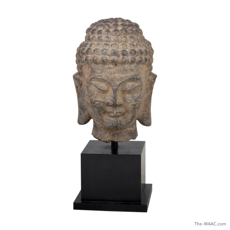 Chinese Carved Stone Head of Buddha
