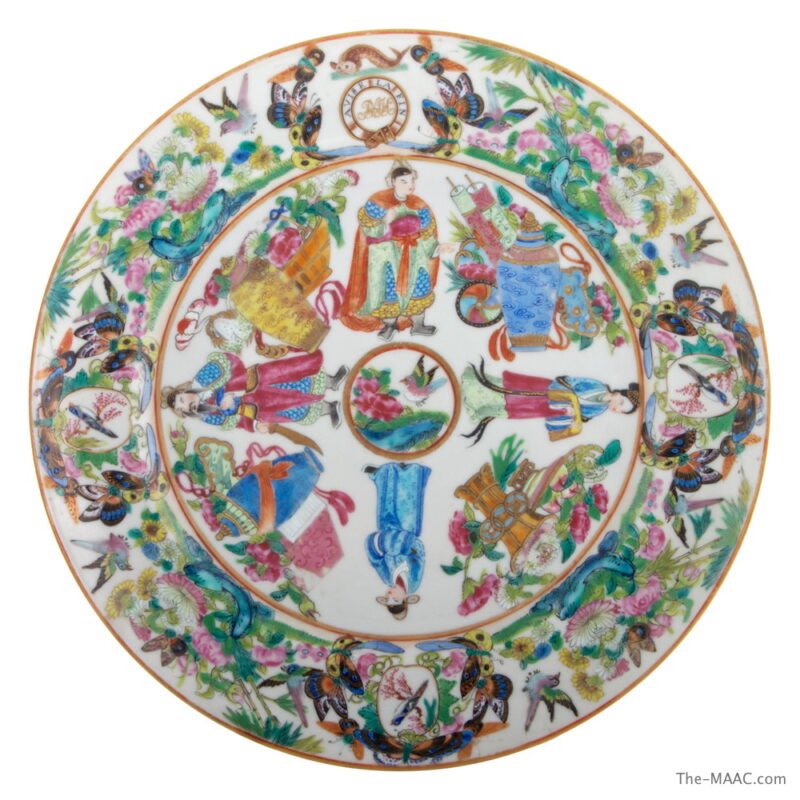 Chinese Export Armorial Rose Mandarin Plate