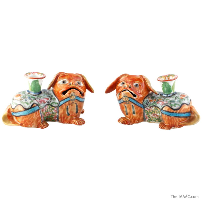 Chinese Export Porcelain Candle Holders