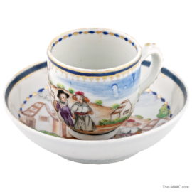 Chinese Export Miniature Cup and Saucer