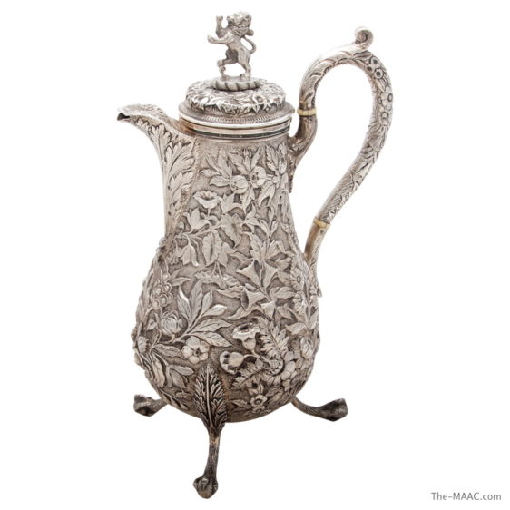 Early S. Kirk and Son Sterling Silver Repousse Coffee Pot