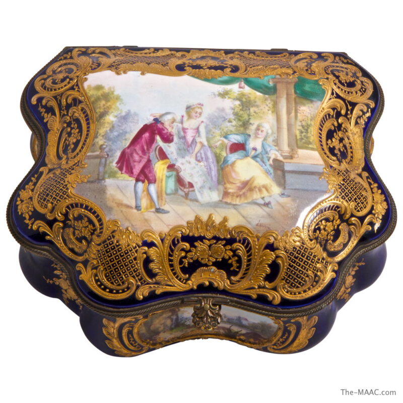 Hand Painted Sevres Porcelain Box