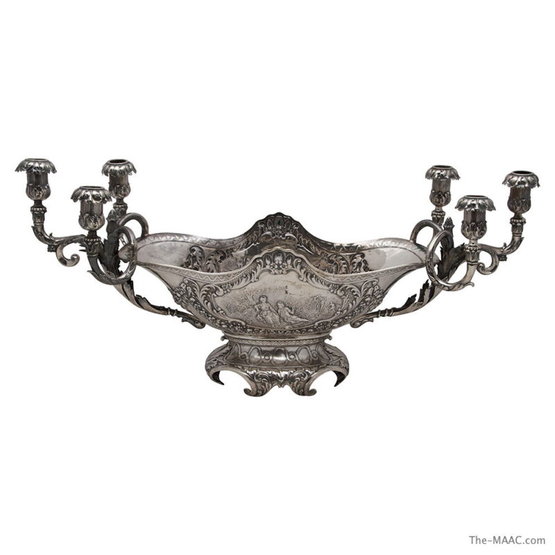 Louis XVI Style Silver Centerpiece with Candle Branches