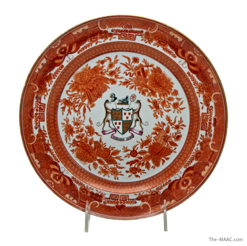 Pair Chinese Export Armorial Fitzhugh Plates