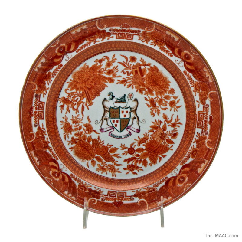 Pair Chinese Export Armorial Fitzhugh Plates