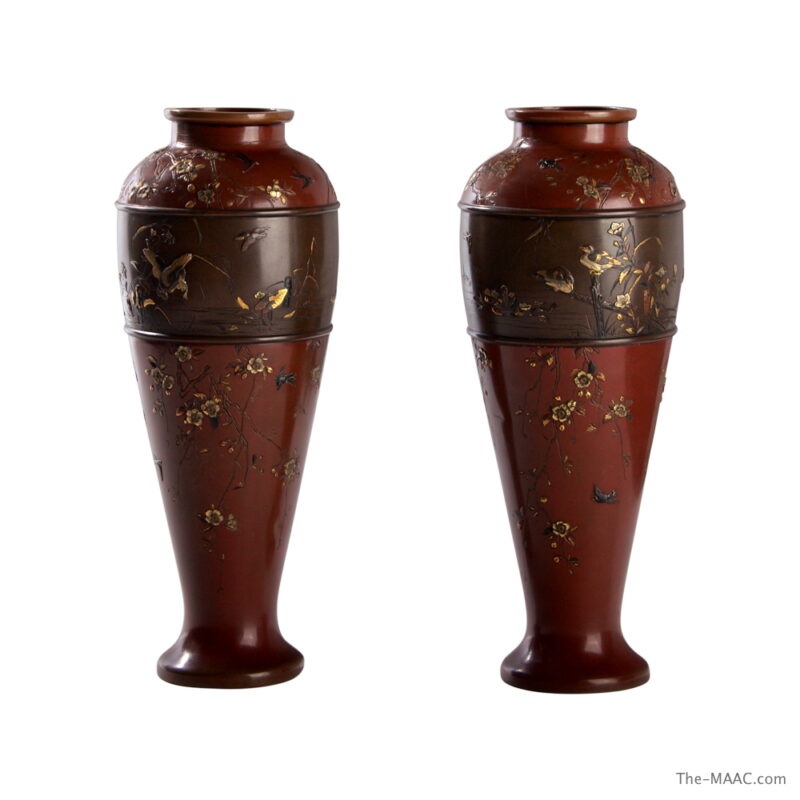 Pair of Japanese Bronze Vases