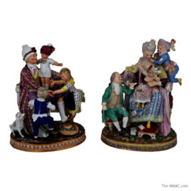 Pair of Meissen Porcelain Figure Groups