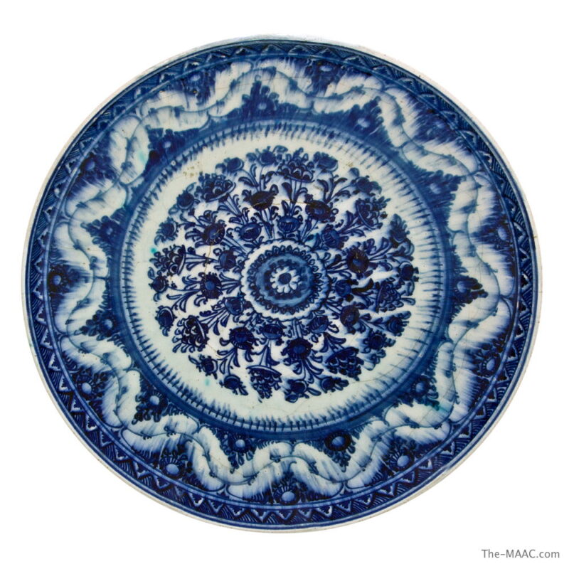 Persian Blue & White Pottery Charger