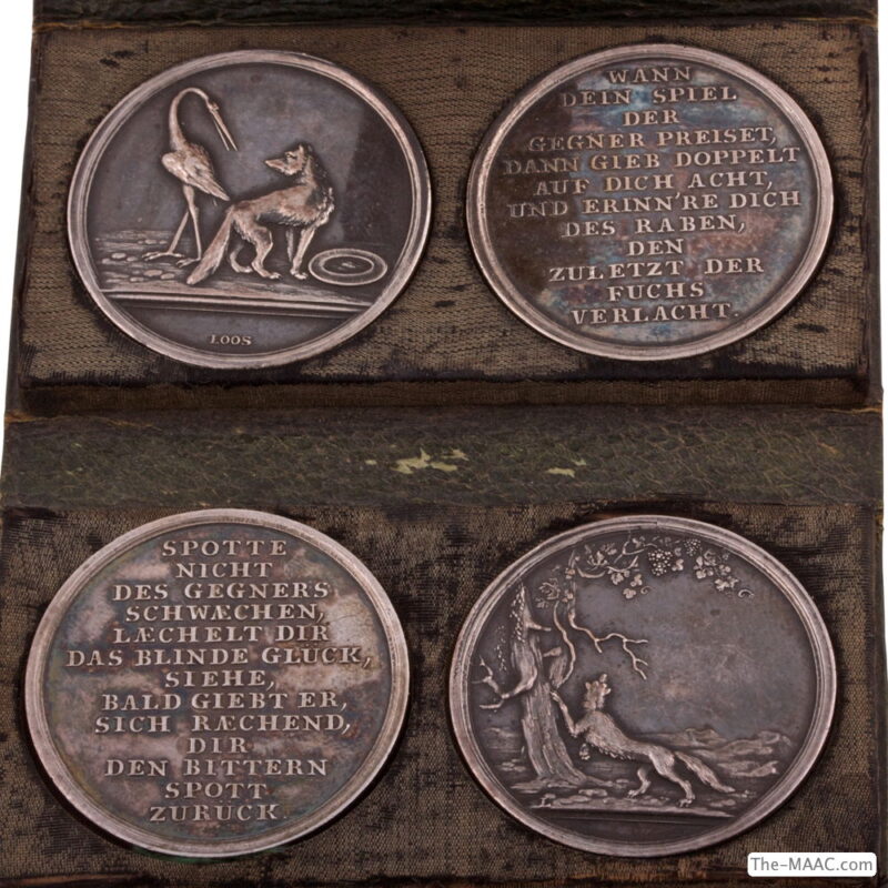 Rare Set of 4 Silver Medallions