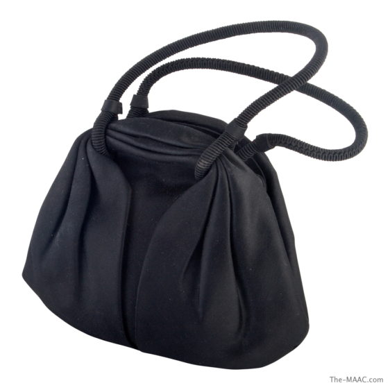 Black Satin Evening Bag with Bakelite Clasp