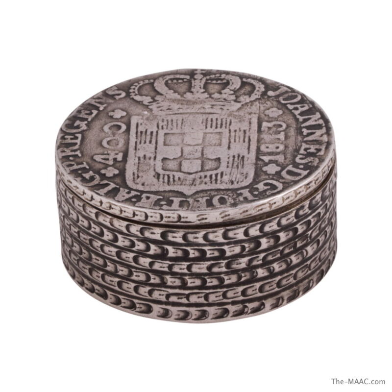 Antique Silver Box and Coin