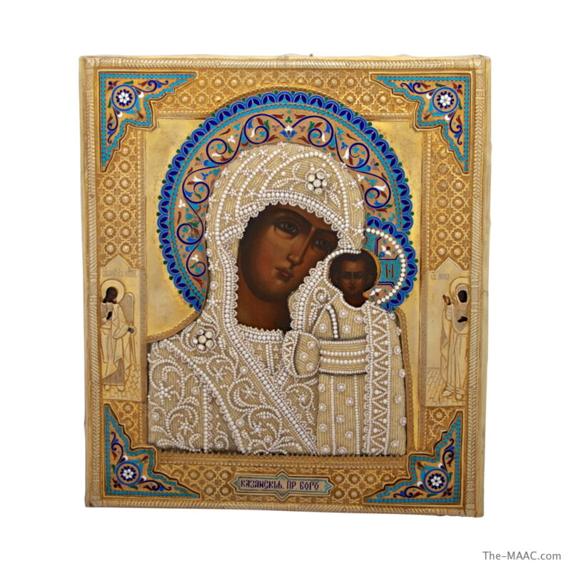 Silver Gilt Icon of the Kazanskaya Mother of God