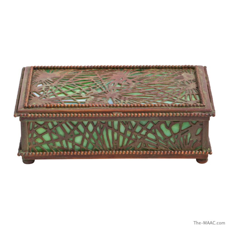 Tiffany Studios Bronze and Glass Box