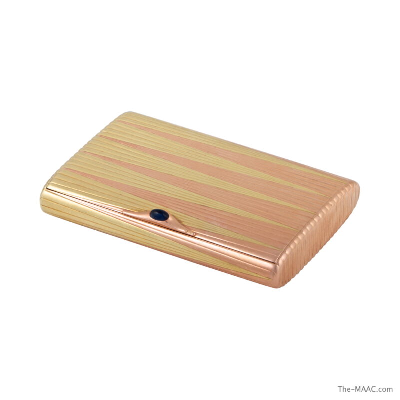 Two-Tone Russian Gold Box with Garnet Stone Clasp