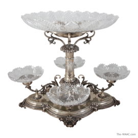 Victorian Sterling Silver and Cut Glass Centerpiece Epergne