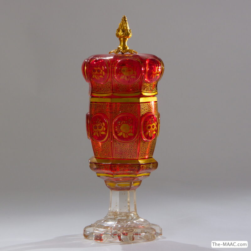 Bohemian Glass Covered Cup