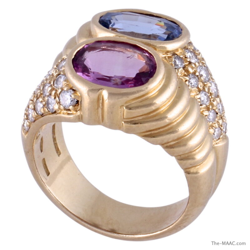 Bulgari Blue and Pink Sapphire Ring