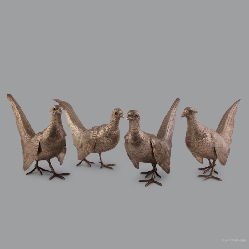 Set of European Silver Pheasants