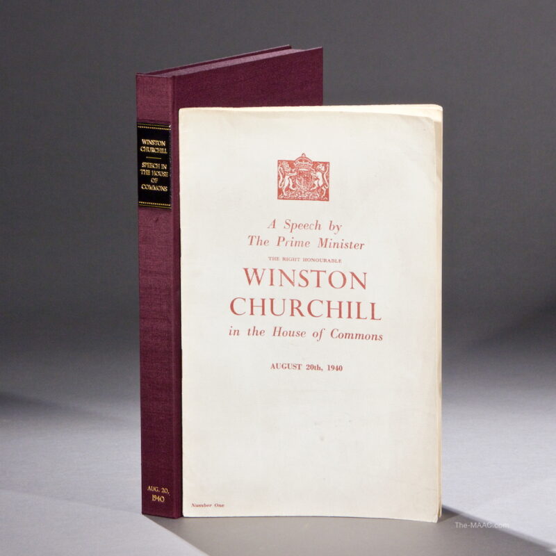 First Edition Winston Churchill Speech
