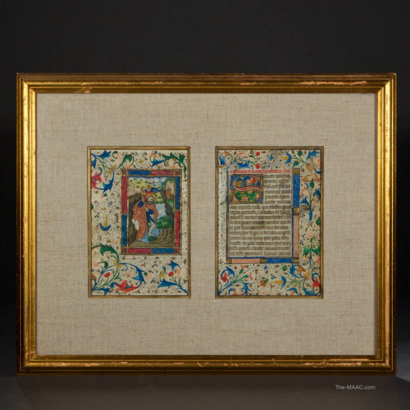Illuminated Manuscript Leaf, Saint Christopher