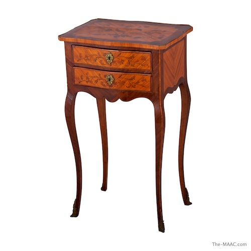 Louis XV marquetry and parquetry inlaid side table, France, late 1700s.