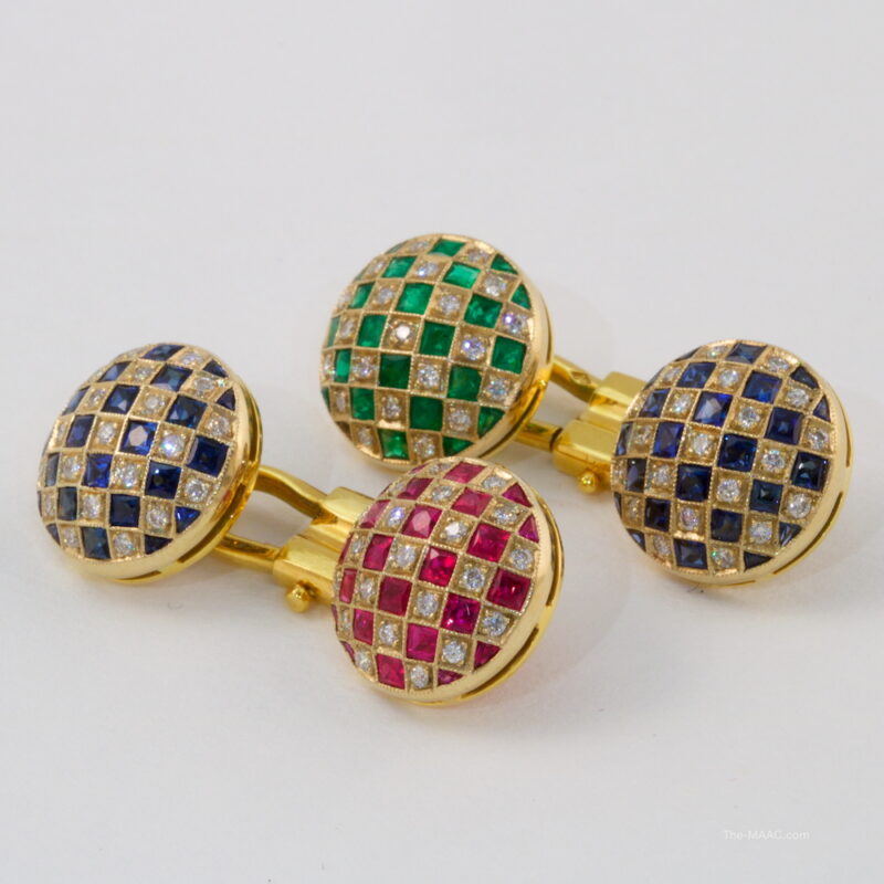 Diamond Checked Cufflinks Set - Image 2