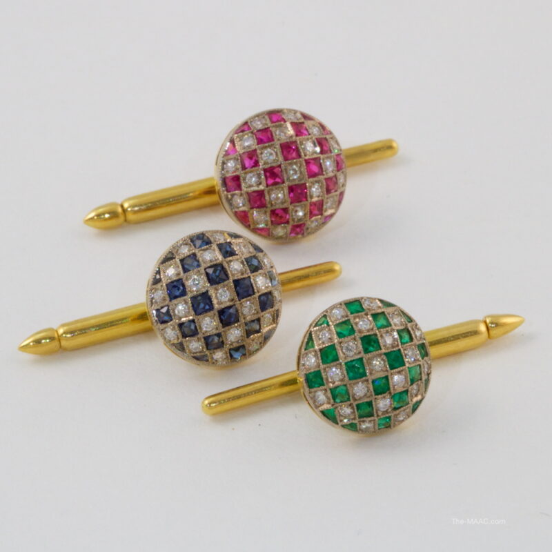 Diamond Checked Cufflinks Set