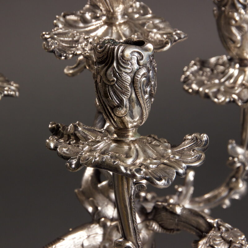 Pair of German Silver Candelabras - Image 2