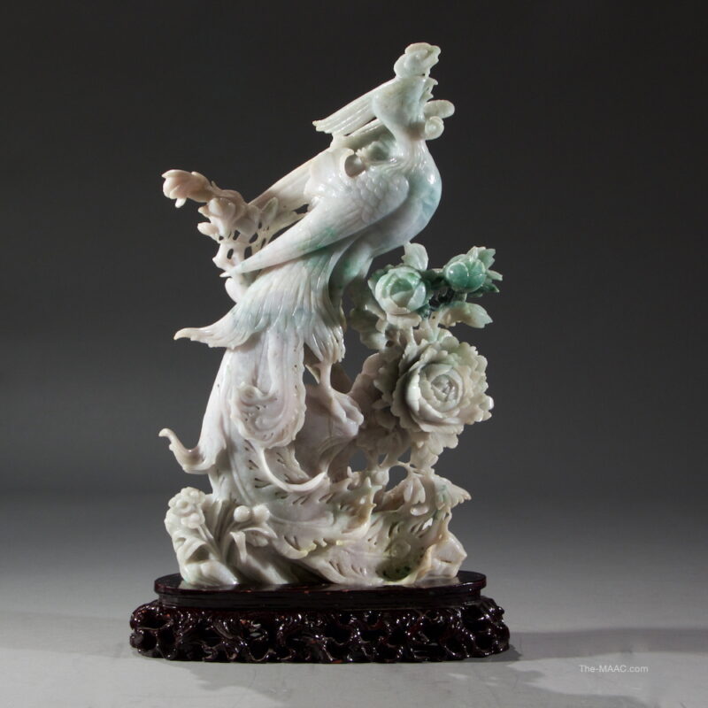 Pair of Chinese Jadeite Phoenixes - Image 3
