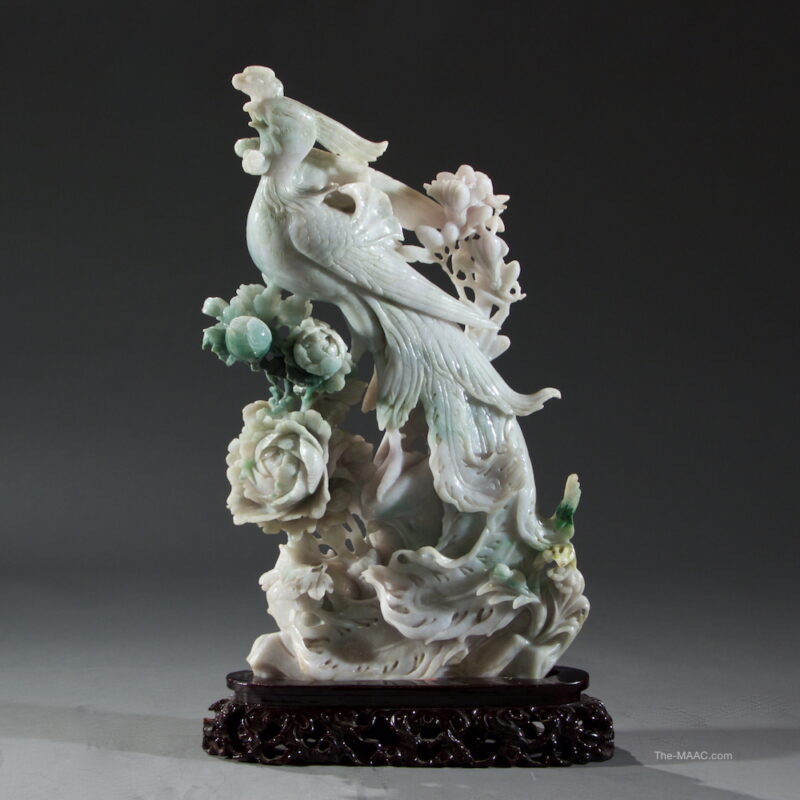 Pair of Chinese Jadeite Phoenixes - Image 2