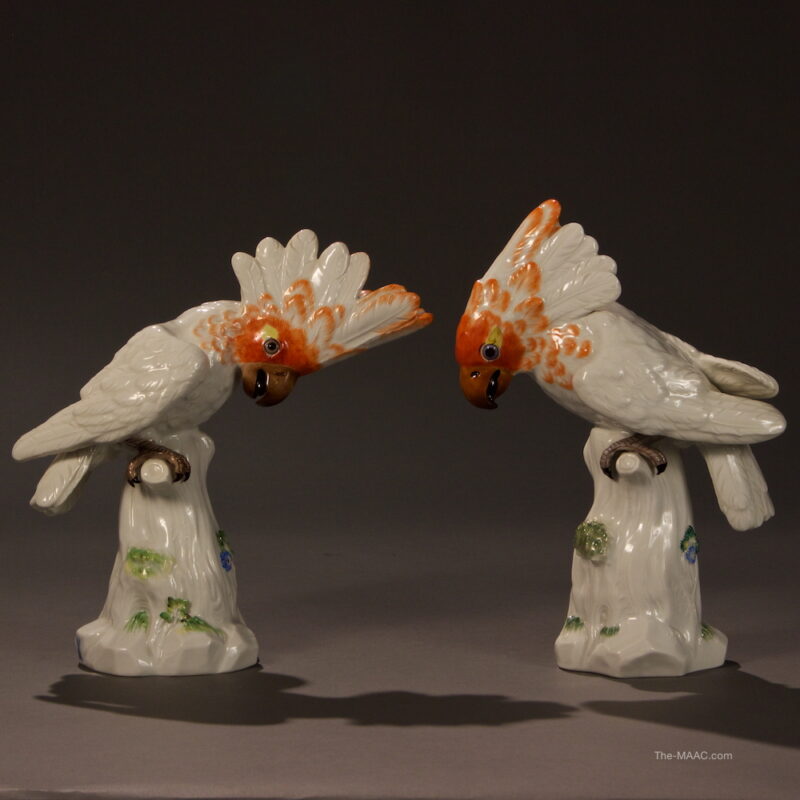 Pair of Meissen Cockatoos
