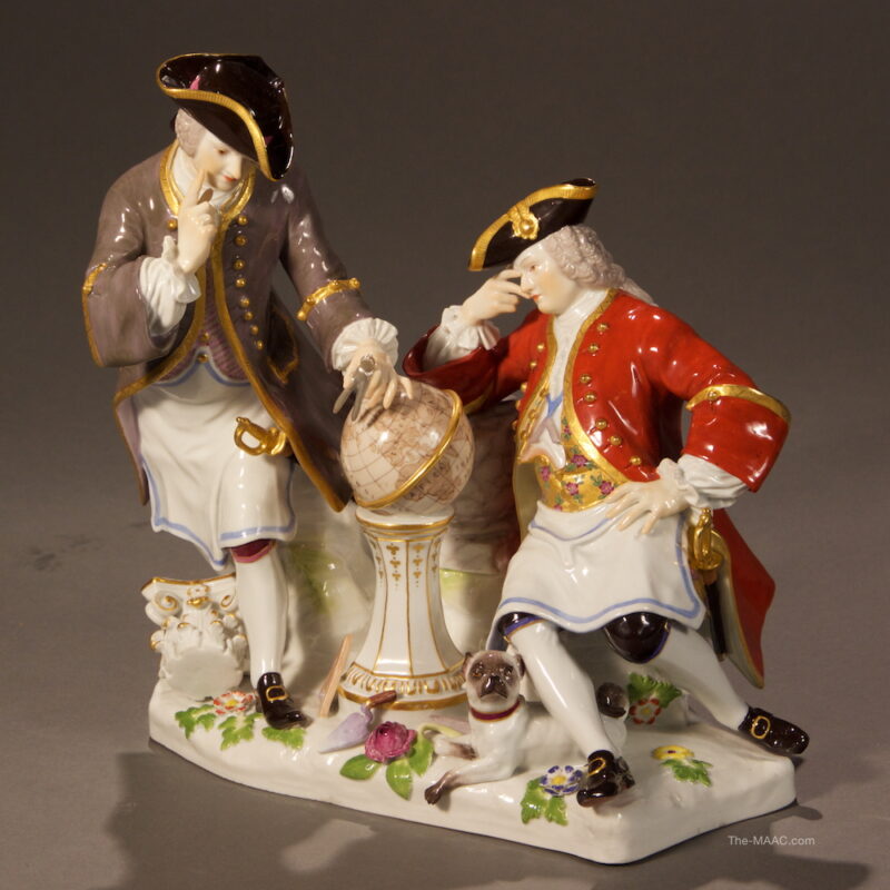 Meissen Group of Men Studying the Globe